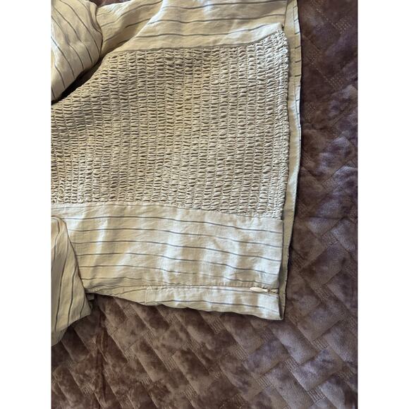 Do & Be Tan Black Stripe Adjustable Puff Sleeve Crop Top‎ Size Small NWT Boho - Picture 7 of 7